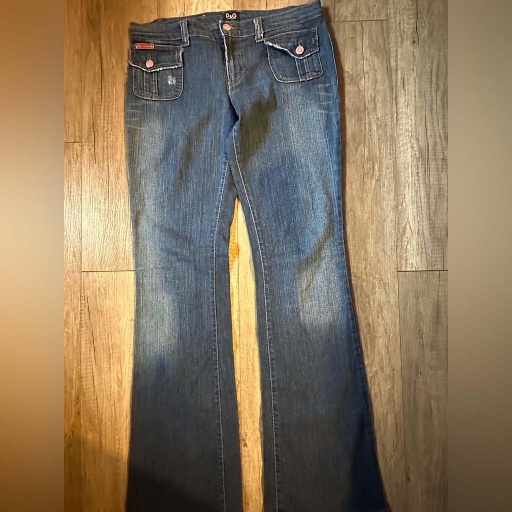 D&G Women's Wide Leg Jeans in Deep Blue